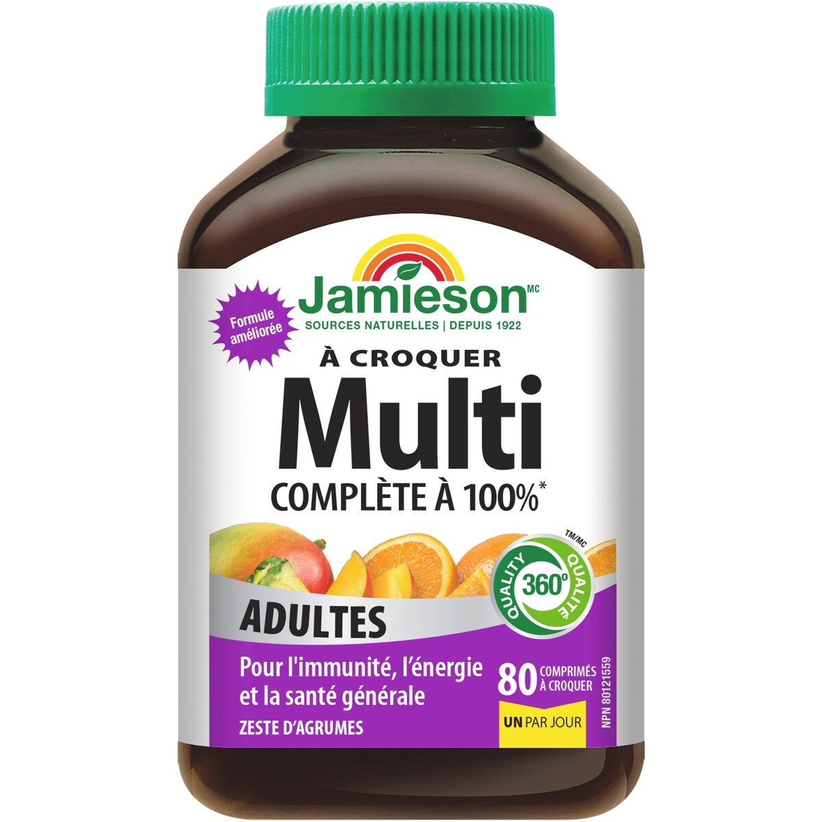 Multivitamínico Masticable Adultos Sabor Cítrico 80 uds Jamieson
