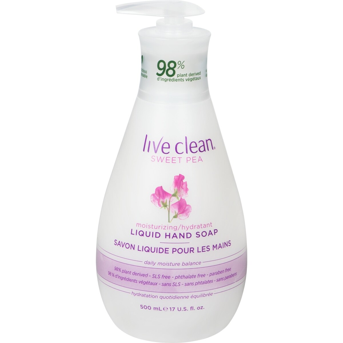 Hidratante Facial Sweet Pea Jabón Líquido para las Manos Live Clean
