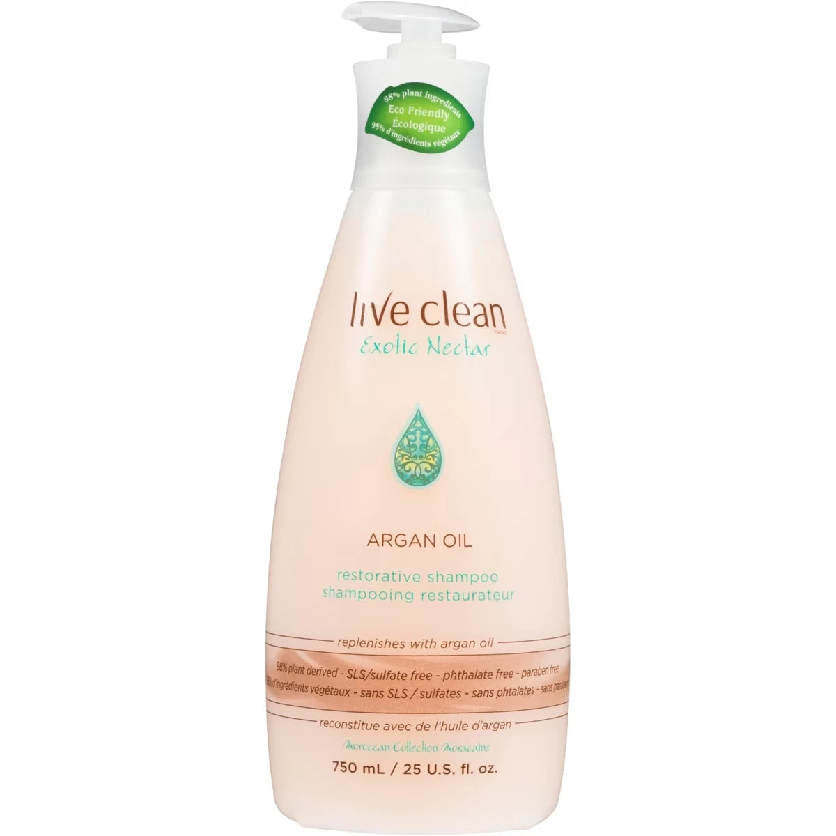 Shampoo Exotic Nectar con Aceite de Argán Live Clean