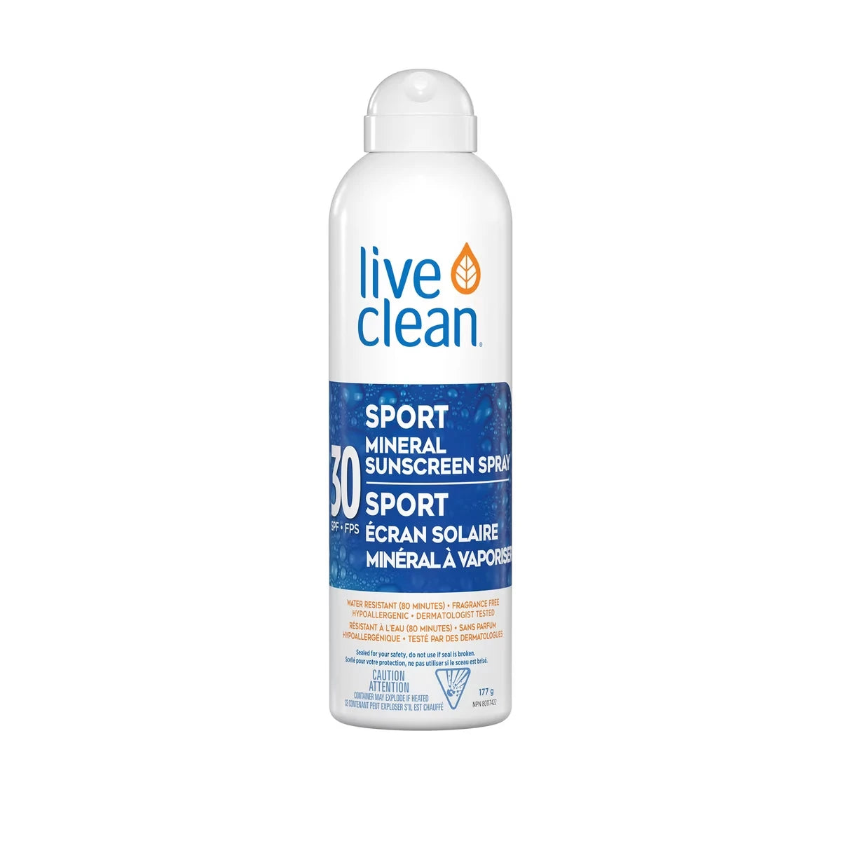 Protector Solar Mineral en Spray FPS 30 Sport Live Clean