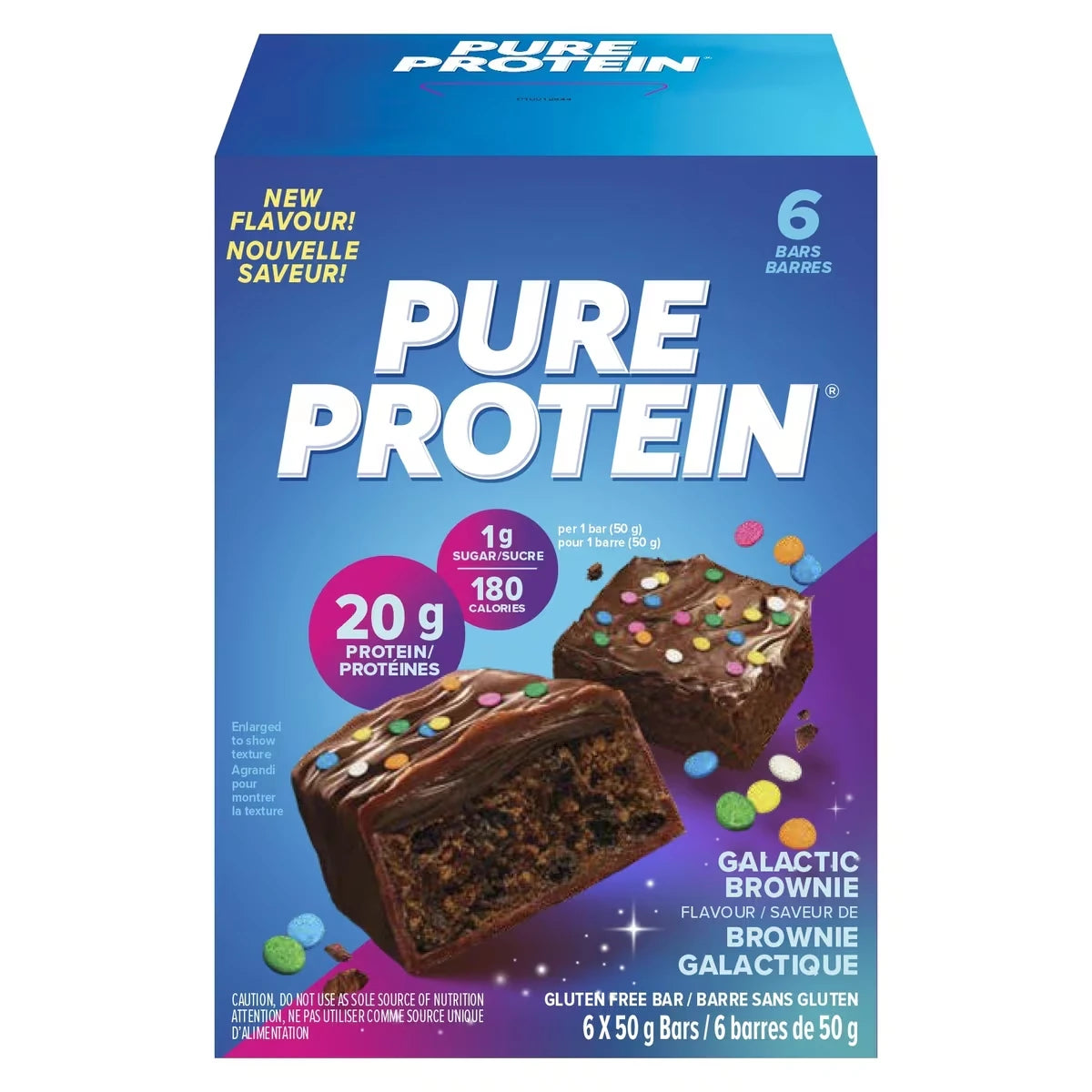 Barras de Proteína Brownie Galáctico 6 x 50 g Pure Protein