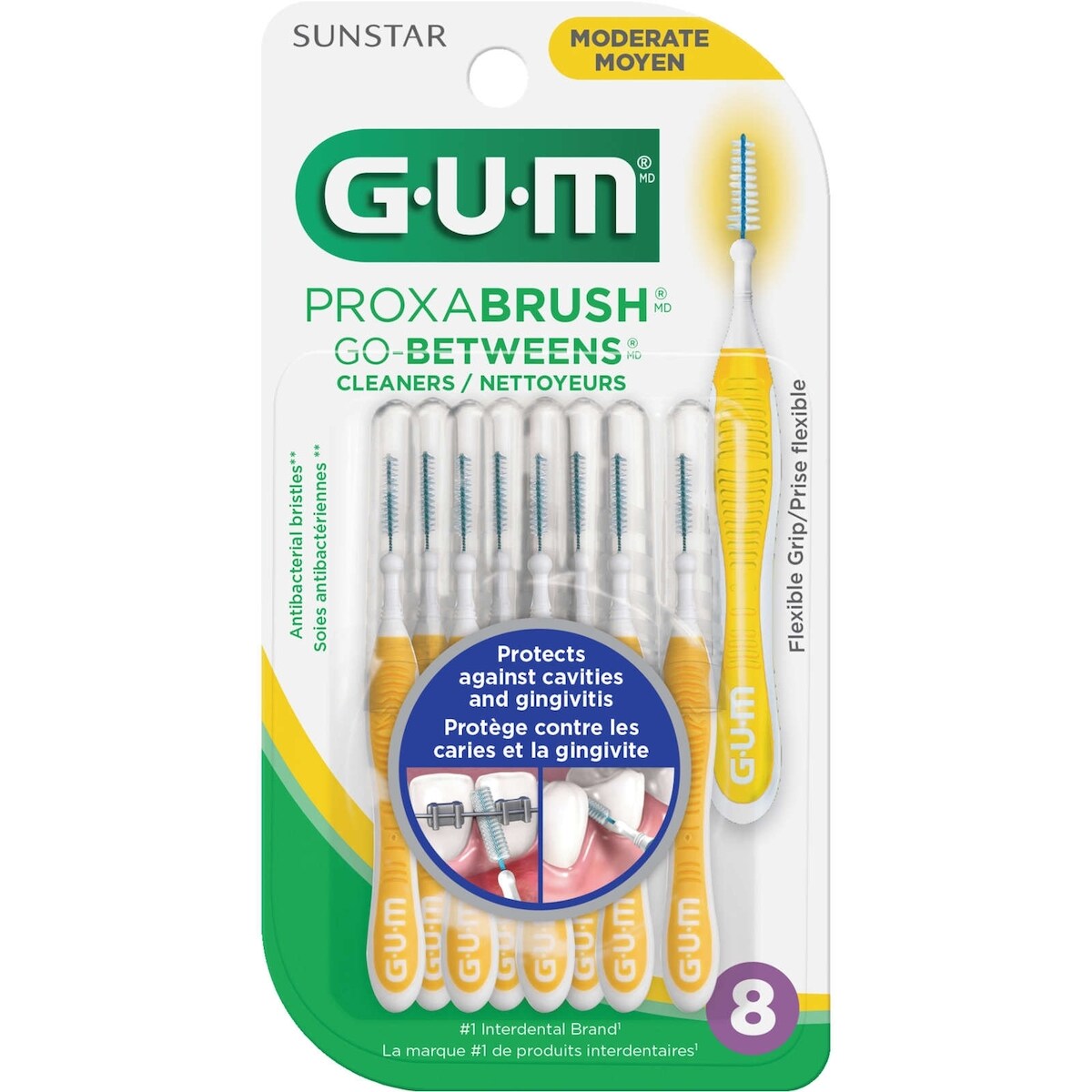 Cepillos Interdentales Proxabrush Go-Betweens Medianos 8 un Gum