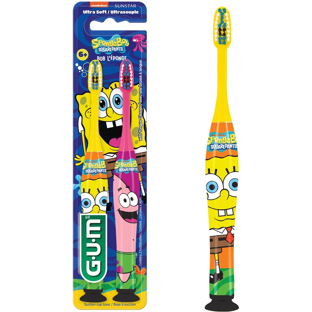 Cepillo de Dientes Bob Esponja Ultra Suave Pack Doble Gum