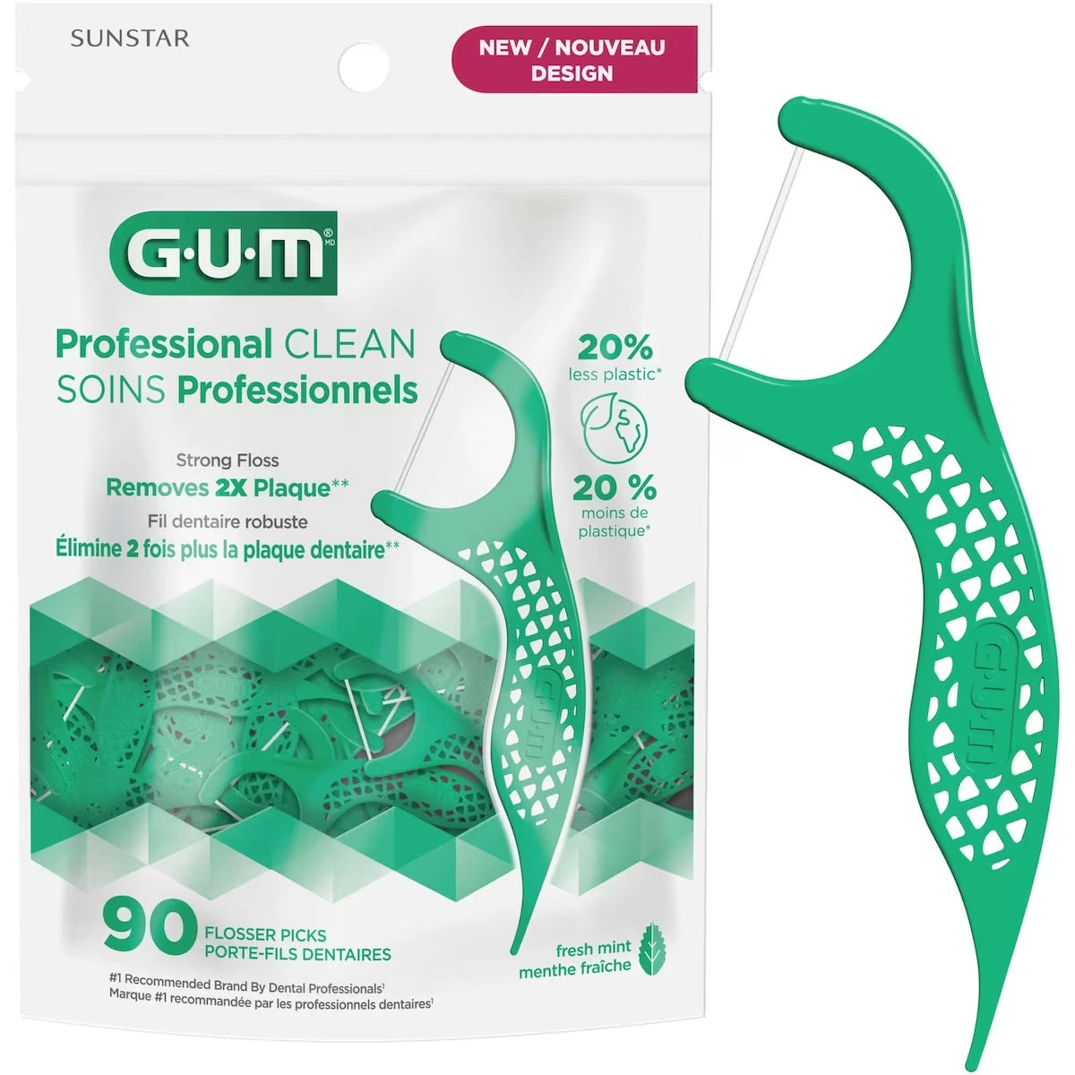 Hilo Dental con Mango Menta 90 un Gum