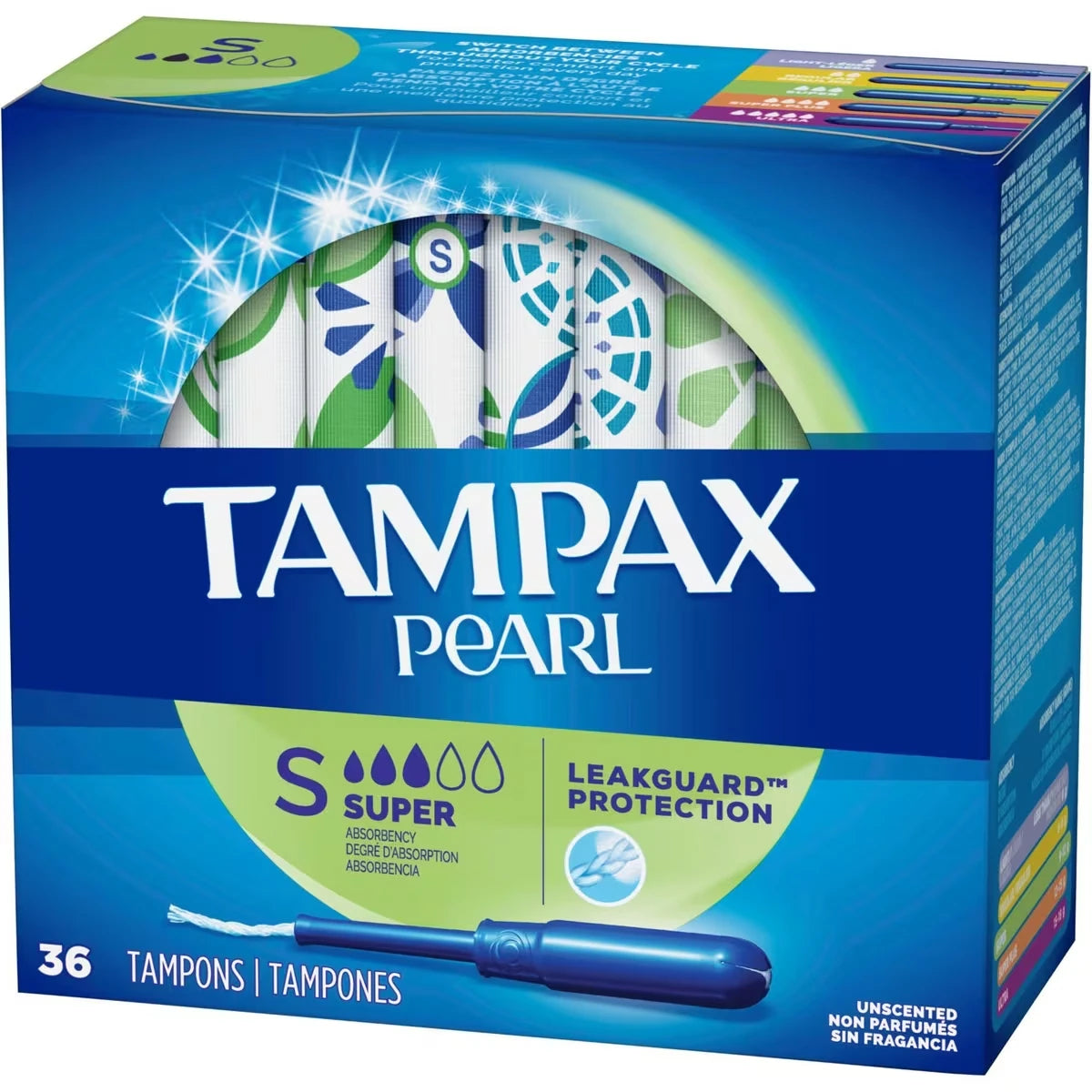 Tampones Pearl con Aplicador Plástico sin BPA Tampax