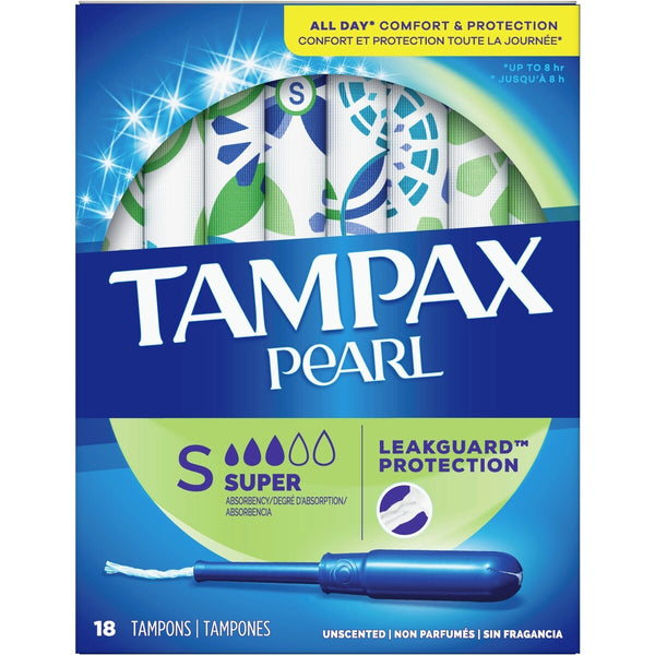 Tampones Pearl Grado de Absorción Súper 18 Tampones Tampax