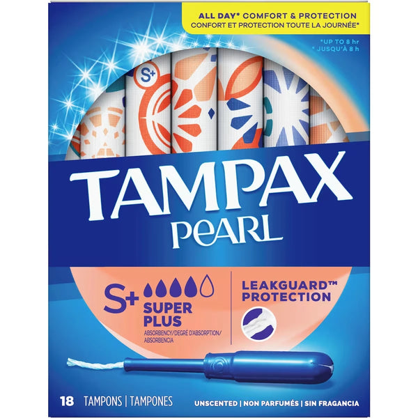 Tampones Pearl Grado de Absorción Súper Plus 18 Tampones Tampax