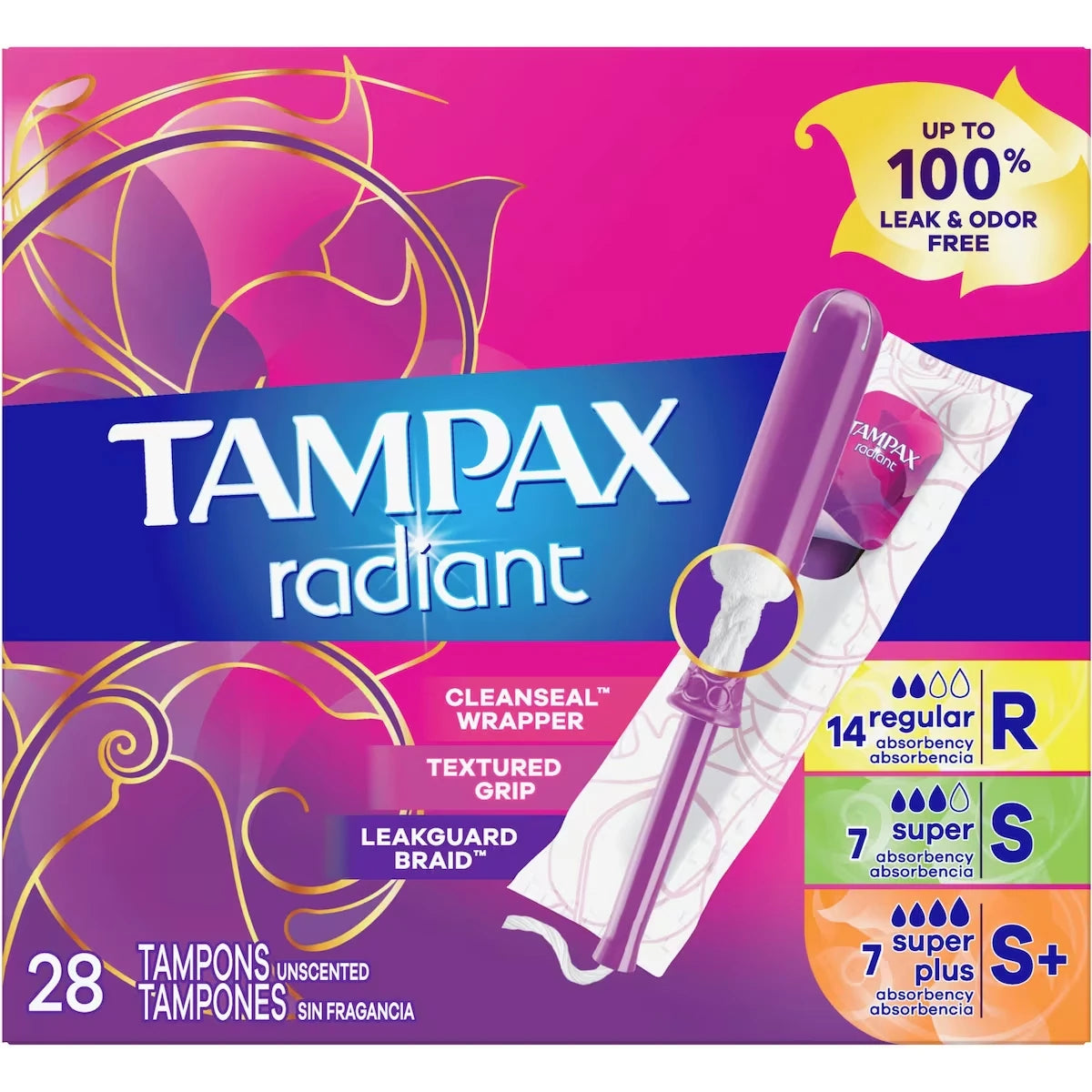 Tampones Radiant Absorción Regular, Super y Plus 28 Uds Always