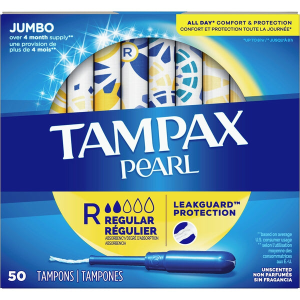 Tampones Pearl Absorción Regular 50 unidades Tampax