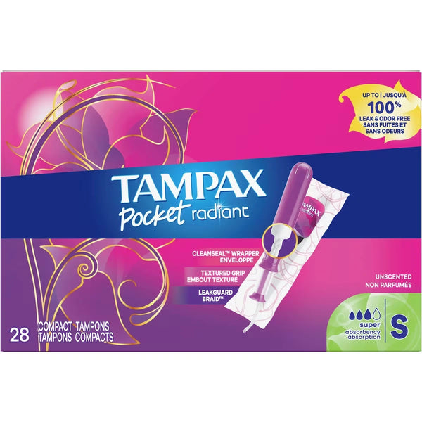 Tampones Pocket Radiant Compactos Tampax