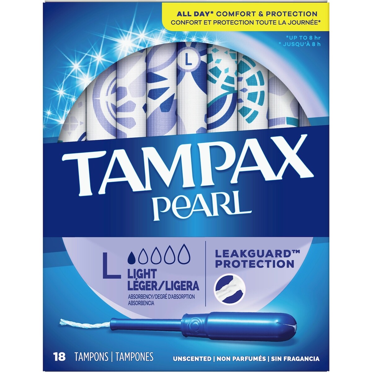 Tampones Pearl Absorción Ligera 18 unidades Tampax