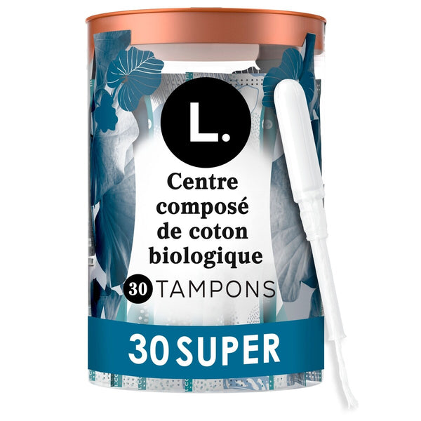 Tampones de Algodón Orgánico Absorción Super 30 unidades L