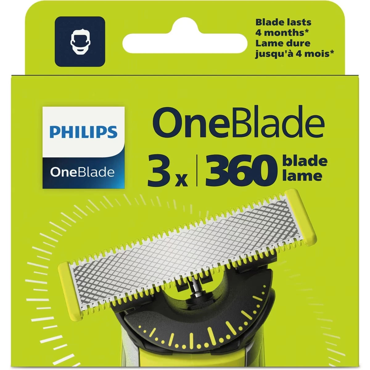Cuchillas Flexibles OneBlade 360 QP430/50 3 Unidades Philips