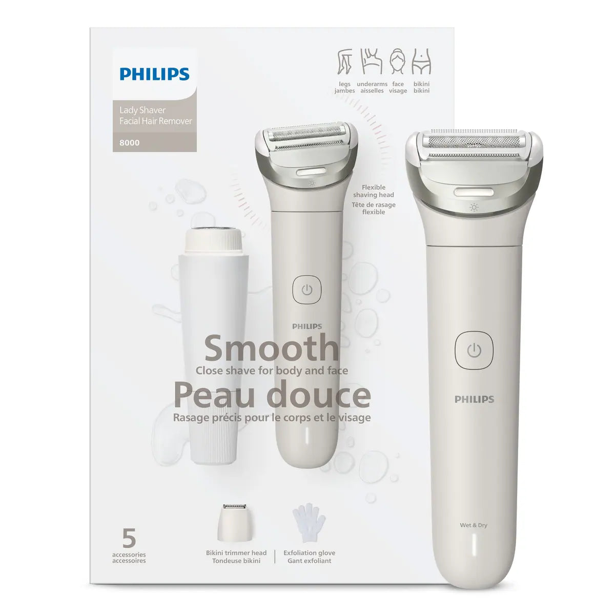 Afeitadora Eléctrica Recargable para Mujer Serie 6000 Philips
