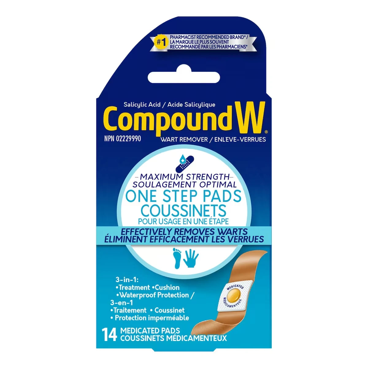 Parches para Verrugas Máxima Potencia un Paso Compound W