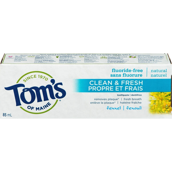 Pasta Dental Natural Hinojo sin Flúor 85 ml Tom's of Maine