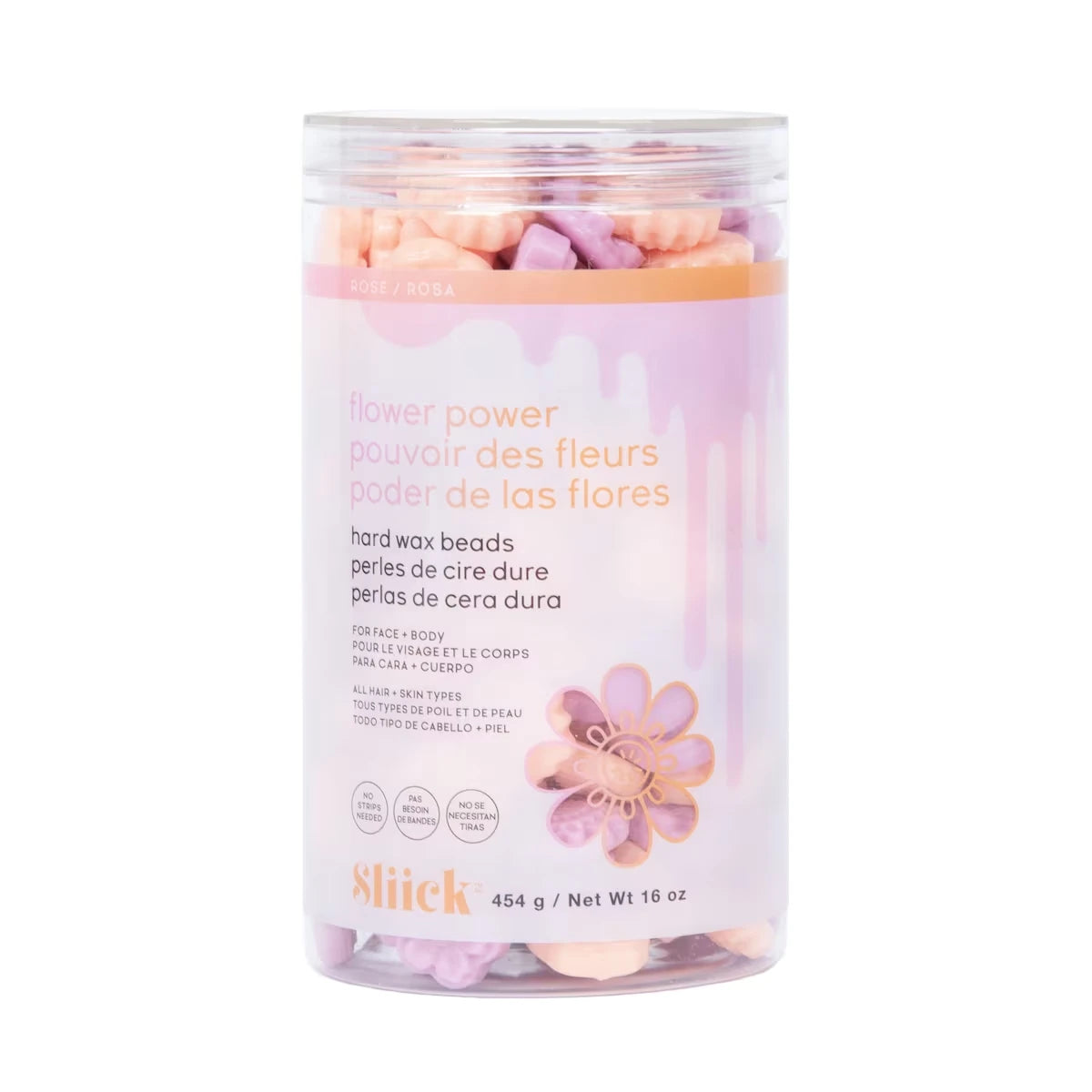 Perlas de Cera Dura Flower Power Rostro y Cuerpo 454 g Sliick