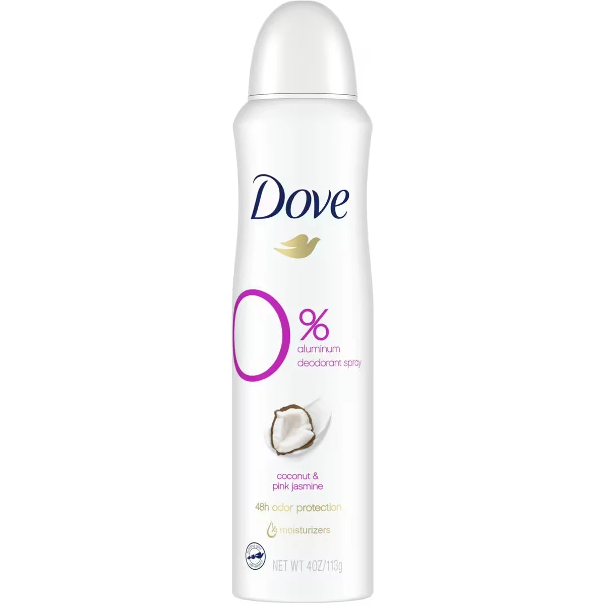 Desodorante 0% Aluminio en Spray para 48 H de Protección 113 g Dove