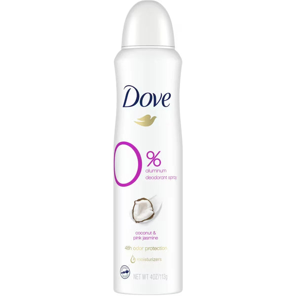 Desodorante 0% Aluminio en Spray para 48 H de Protección 113 g Dove
