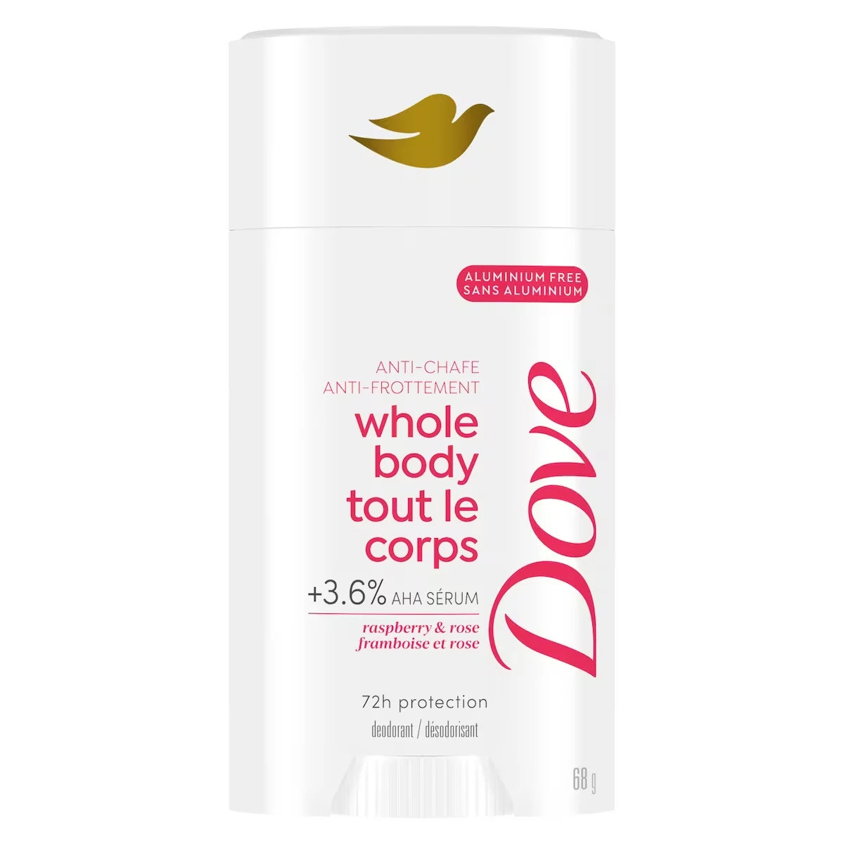 Desodorante en Barra Corporal Frambuesa y Rosa sin Aluminio 68 g Dove
