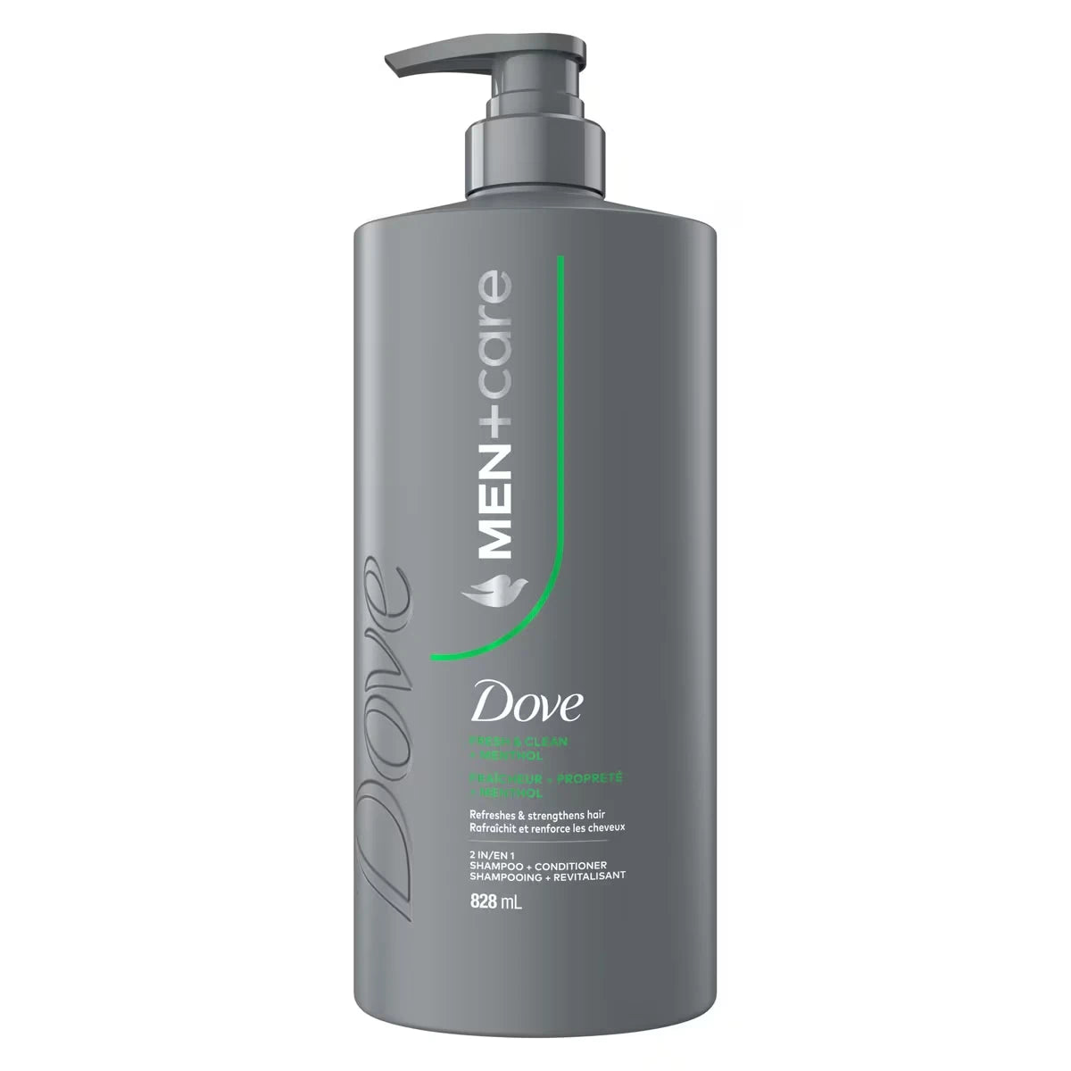 Shampoo y Acondicionador 2 en 1 Men+Care con Mentol 828 ml Dove