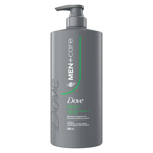 Shampoo y Acondicionador 2 en 1 Men+Care con Mentol 828 ml Dove