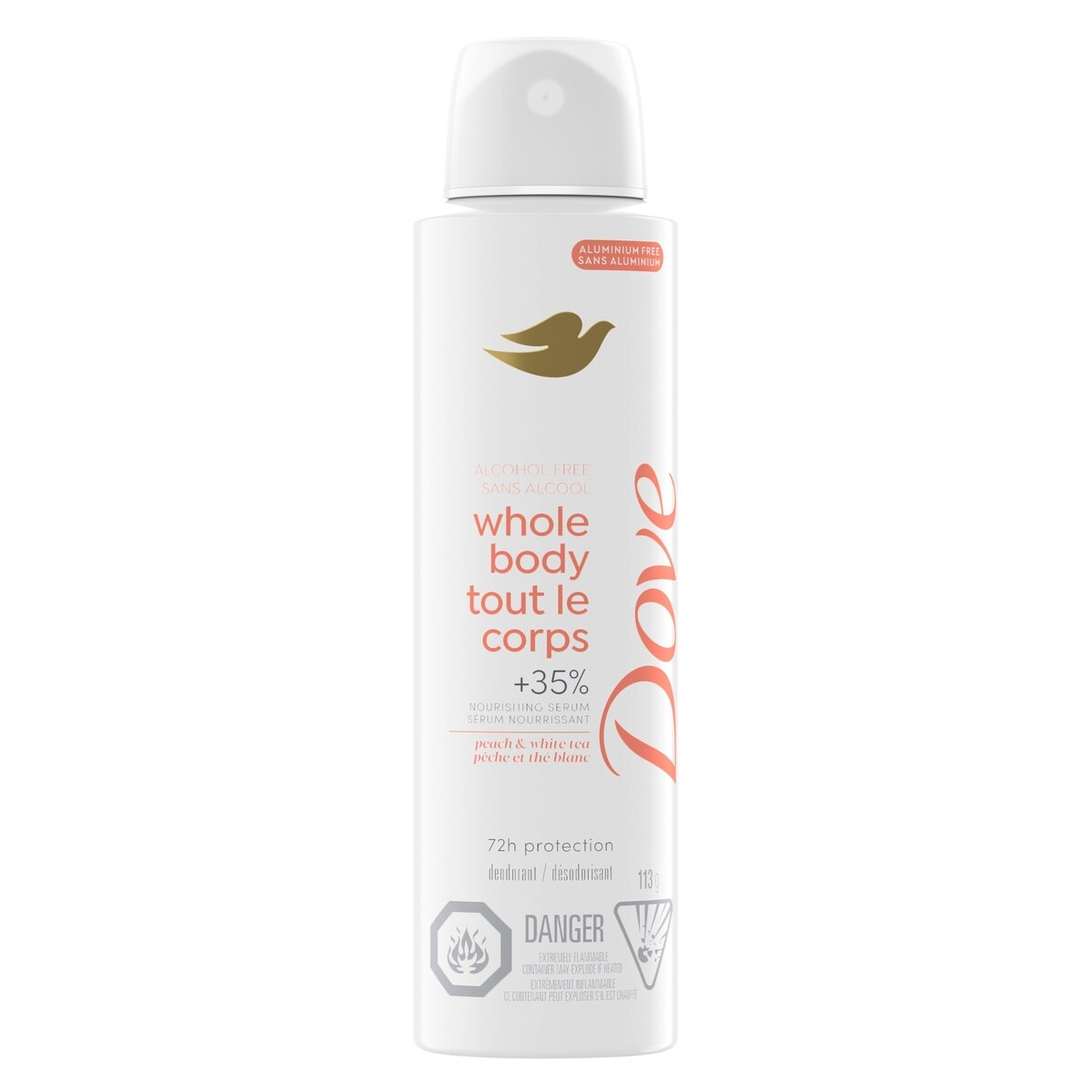 Desodorante en Spray Durazno y Té Blanco sin Aluminio 113 g Dove