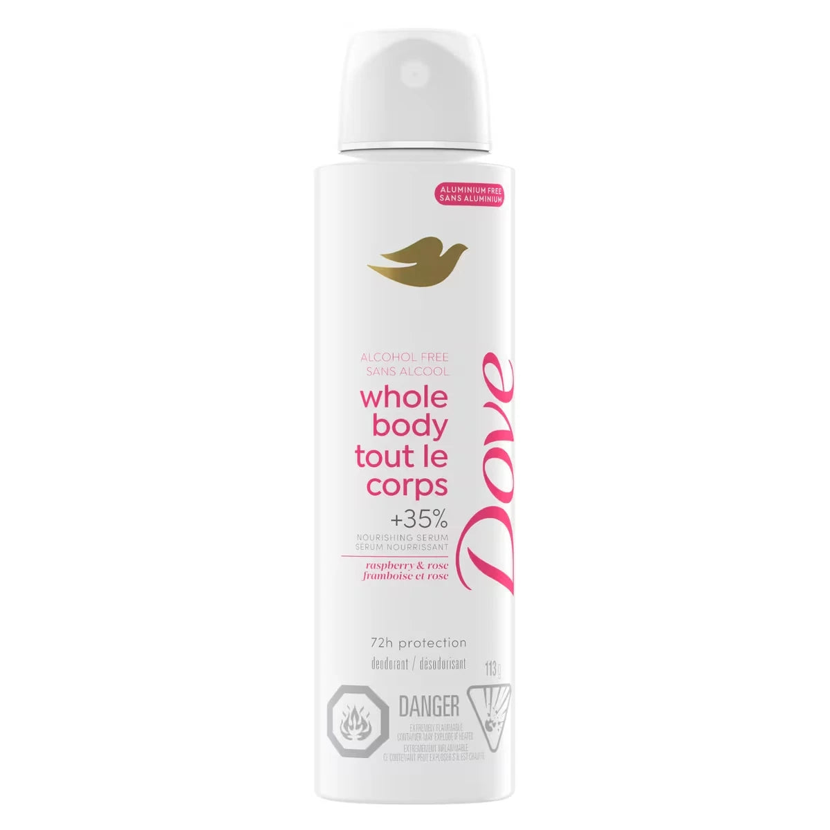 Desodorante en Spray Corporal Frambuesa y Rosa sin Aluminio Dove