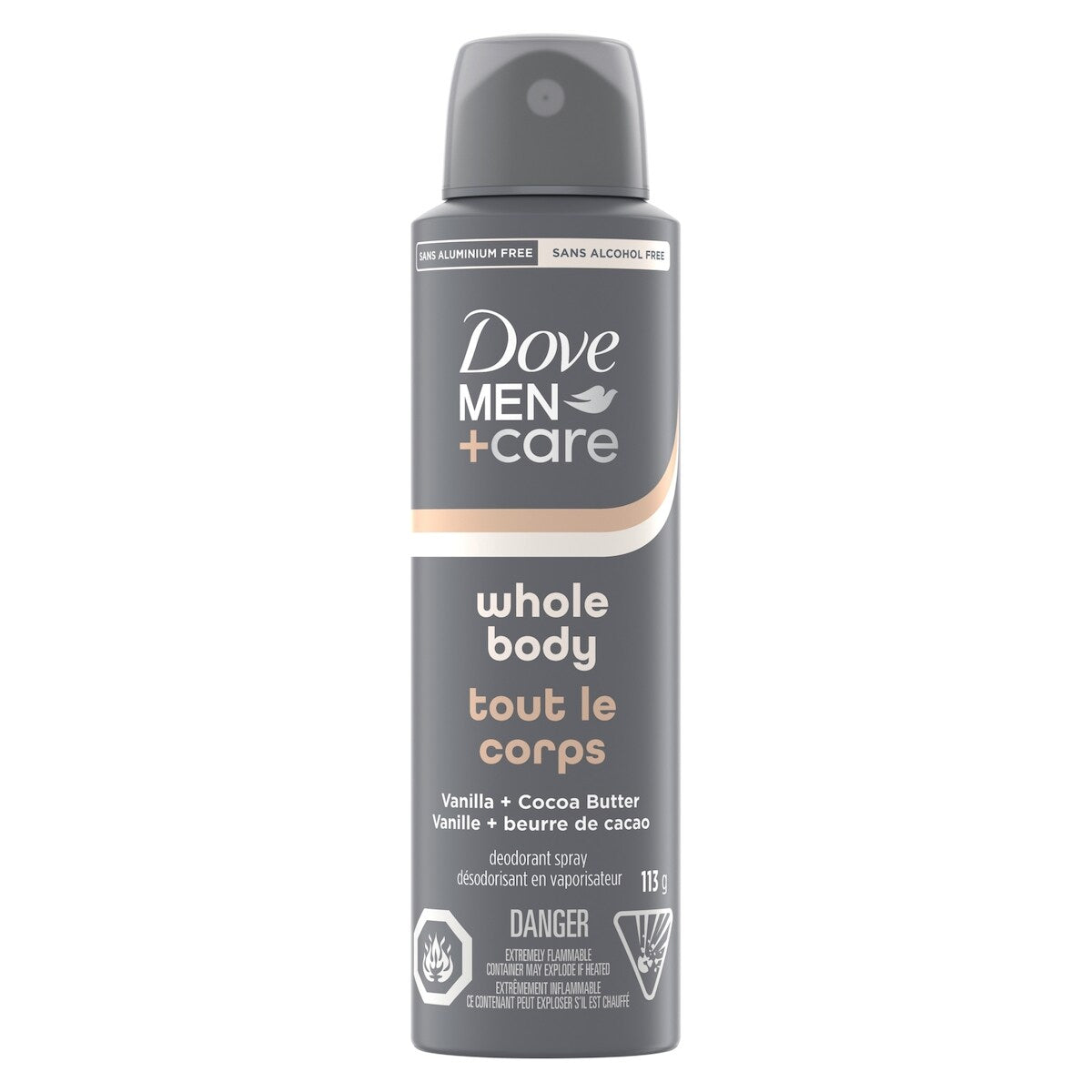 Desodorante Spray Men+Care Cuerpo Entero Vainilla 113 g Dove