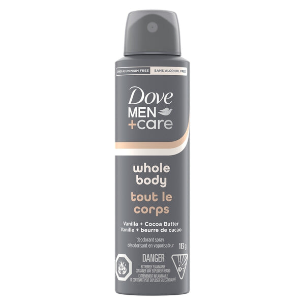 Desodorante Spray Men+Care Cuerpo Entero Vainilla 113 g Dove