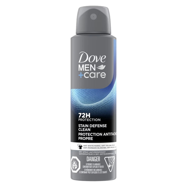 Antitranspirante Spray Seco Men+Care Stain Defense Clean 107 g Dove