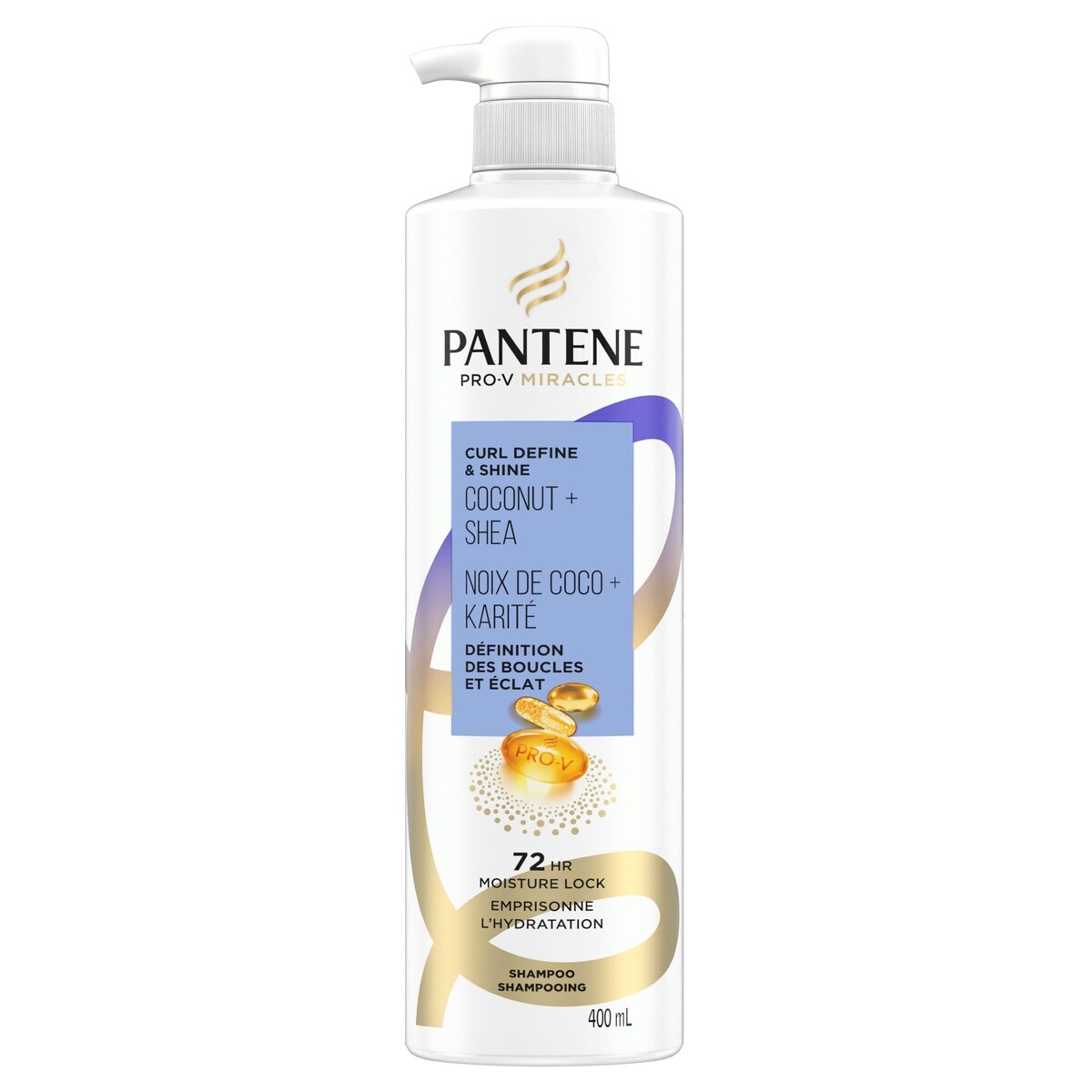 Shampoo Pro-V Miracles Definición de Rizos Coco y Karité Pantene
