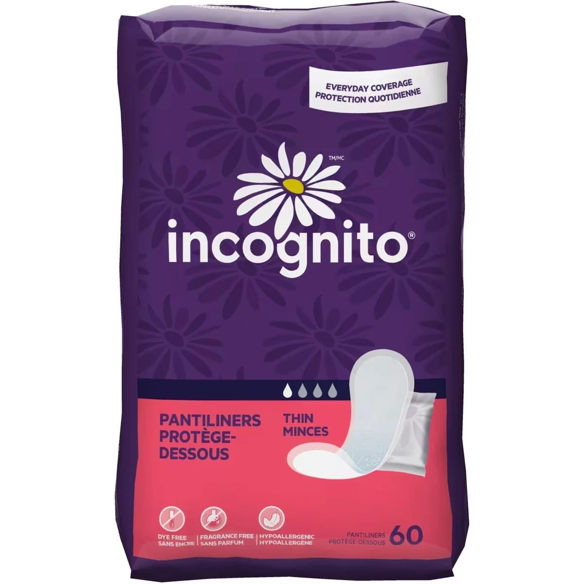 Protectores Diarios Delgados Largo Regular Incognito