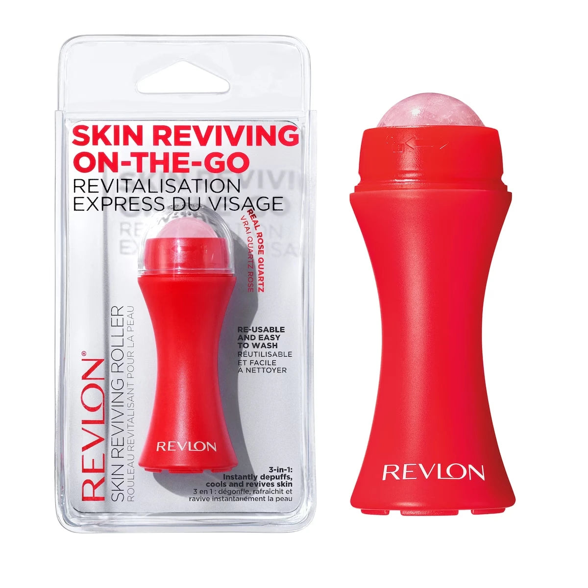 Rodillo Facial de Cuarzo Rosa Revlon