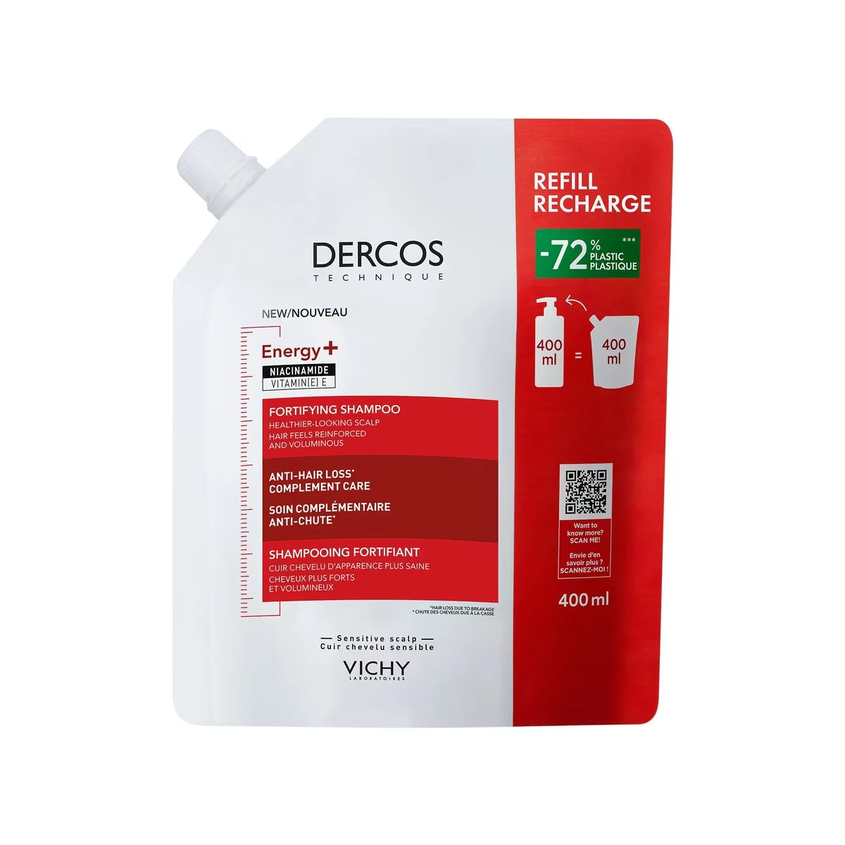 Shampoo Dercos Energy+ Formato Recargable Vichy