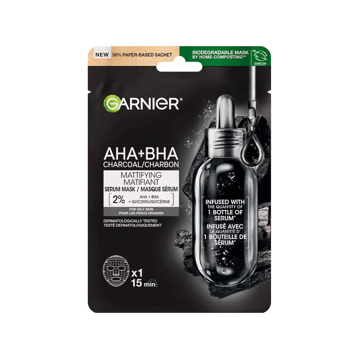 Sérum Facial AHA + BHA con Carbón Activado Garnier