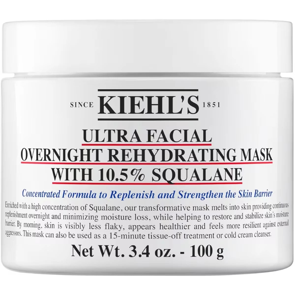 Mascarilla Facial de Noche Ultra Facial con Escualano Kiehl's