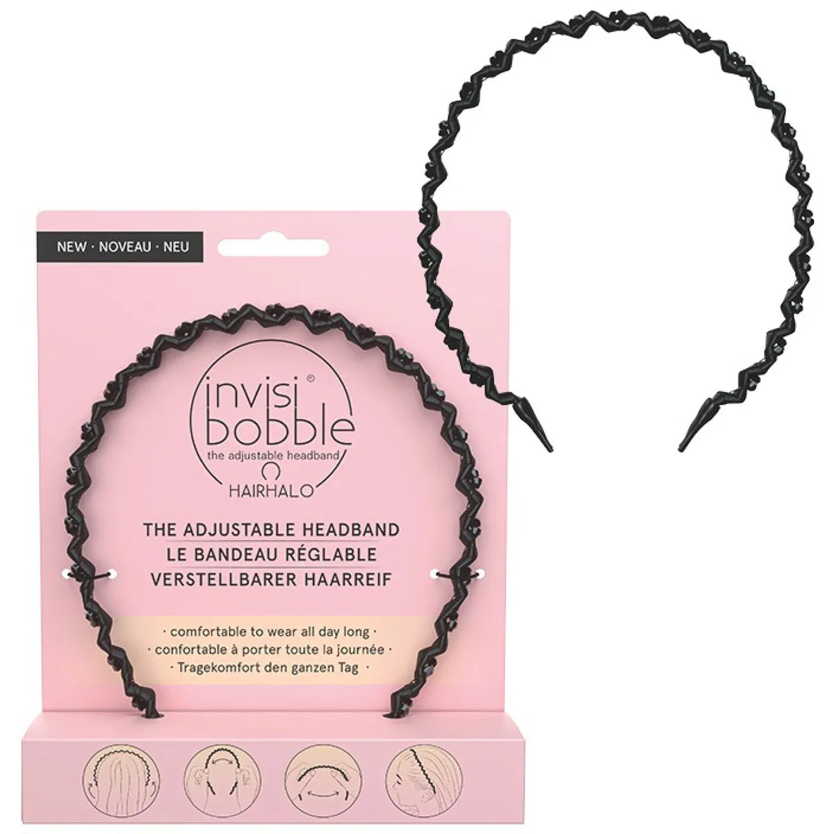 Diadema Hairhalo Negro Brillante Invisibobble