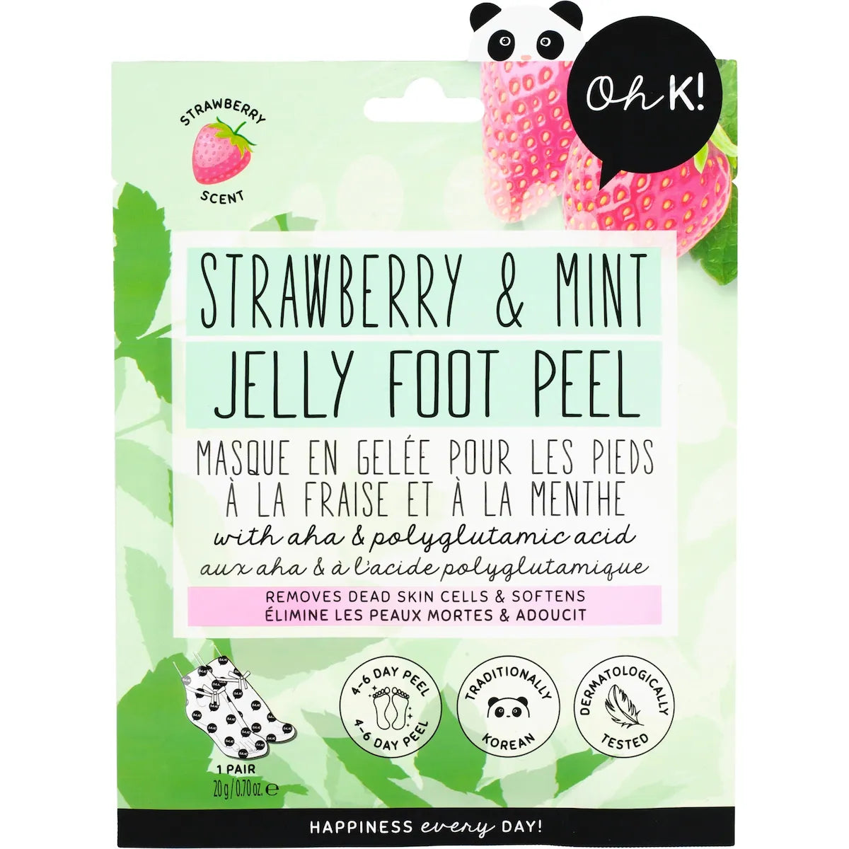 Mascarilla Facial en Gel para los Pies de Frutilla Oh K!