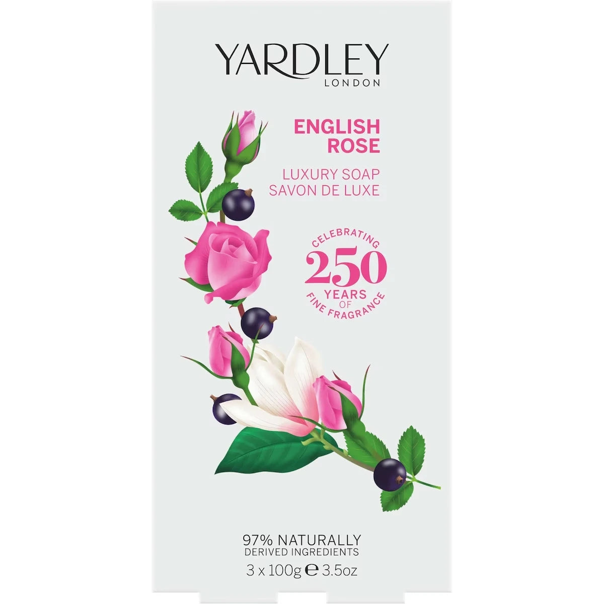 Jabones de Lujo Rosa Inglesa Pack 3 Yardley