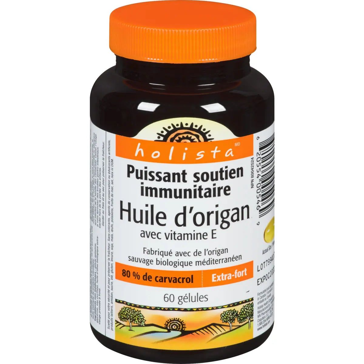 Aceite de Orégano con Vitaminas E Extra Fuerte 80 % de Carvacro Holista