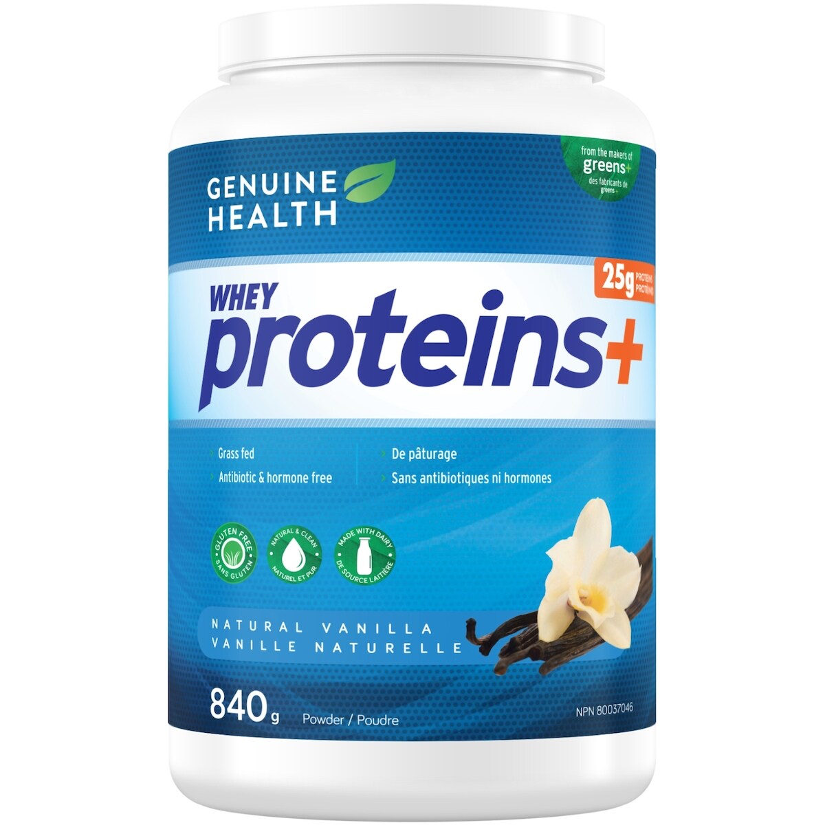Proteína en Polvo Whey Proteins+ Vainilla Natural Genuine Health