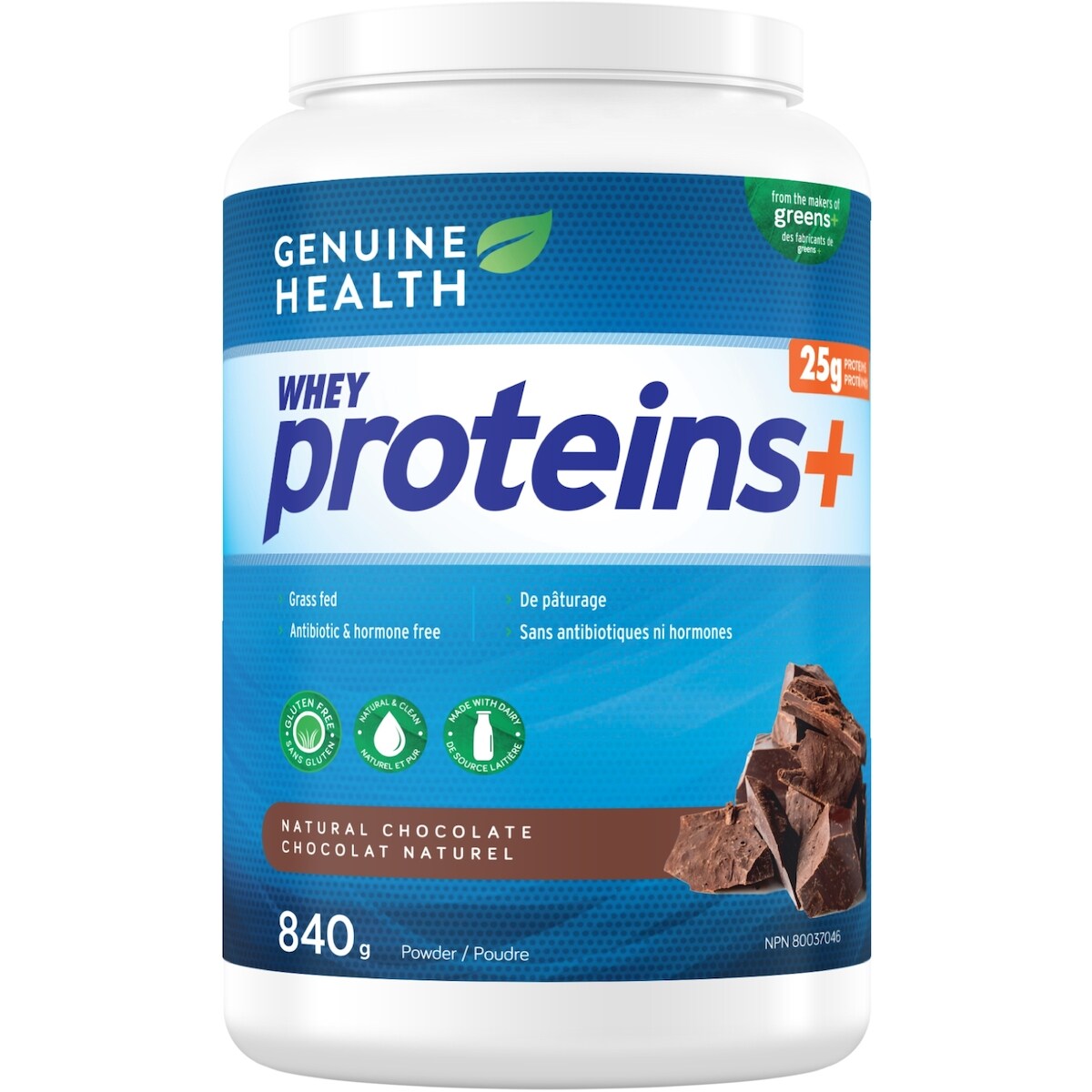 Proteína en Polvo Whey Proteins+ Chocolate Natural Genuine Health