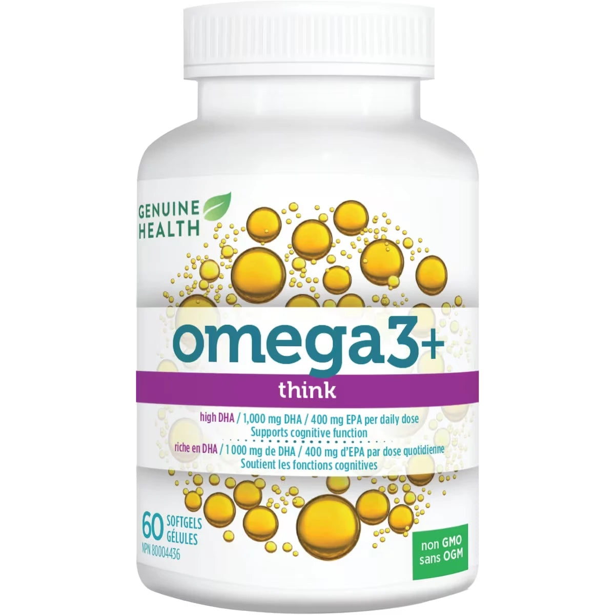 Suplemento Omega 3 THINK Aceite de Pescado 400 mg Genuine Health
