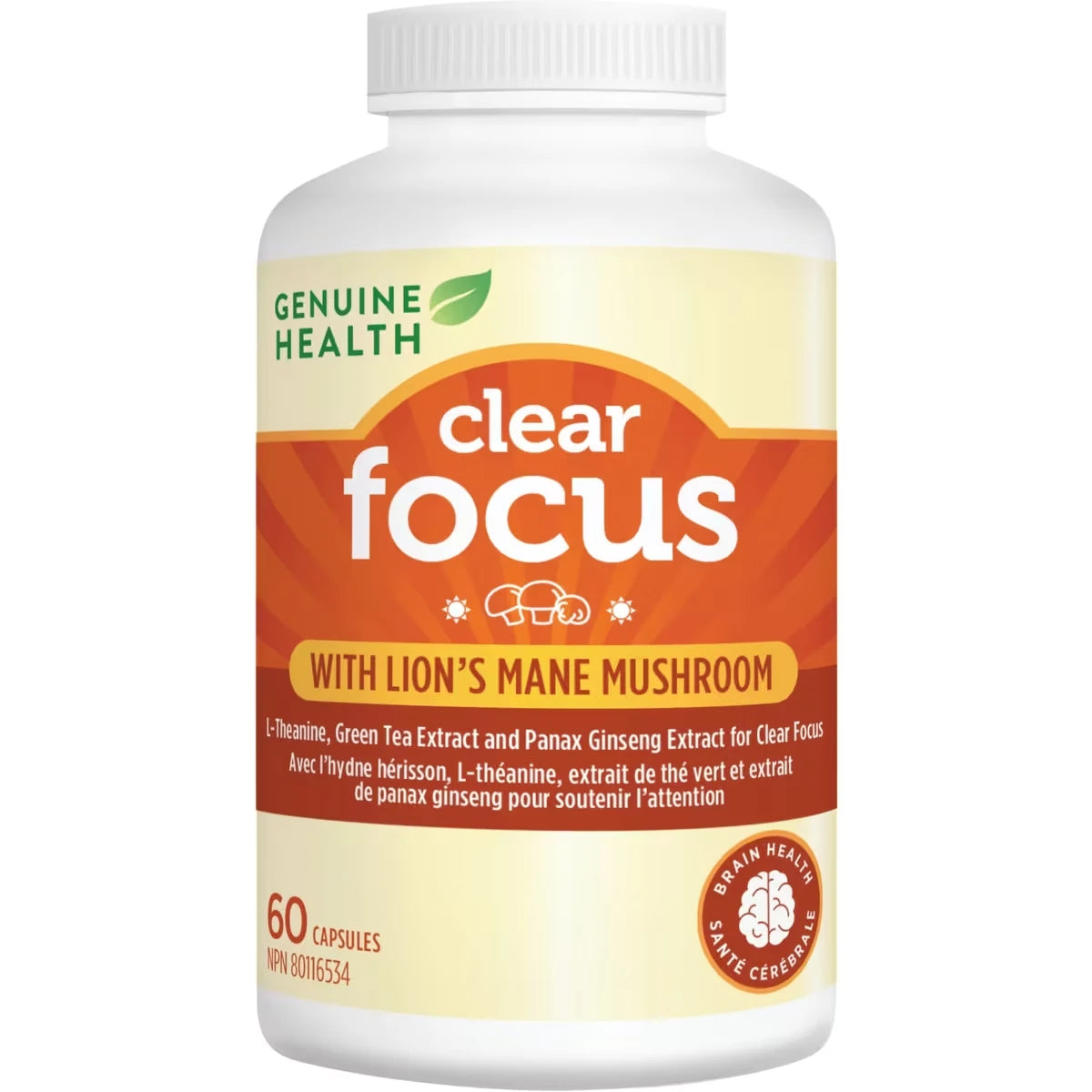 Suplemento Focus con Hongo Melena de León Genuine Health