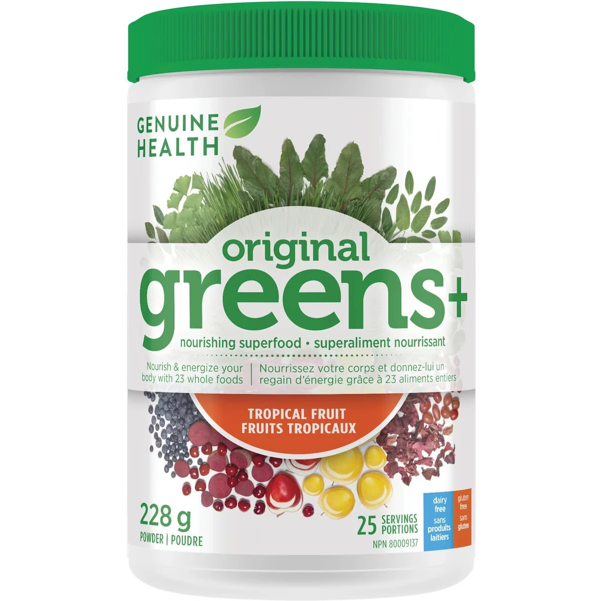 Suplemento en Polvo Greens+ Frutas Tropicales Genuine Health