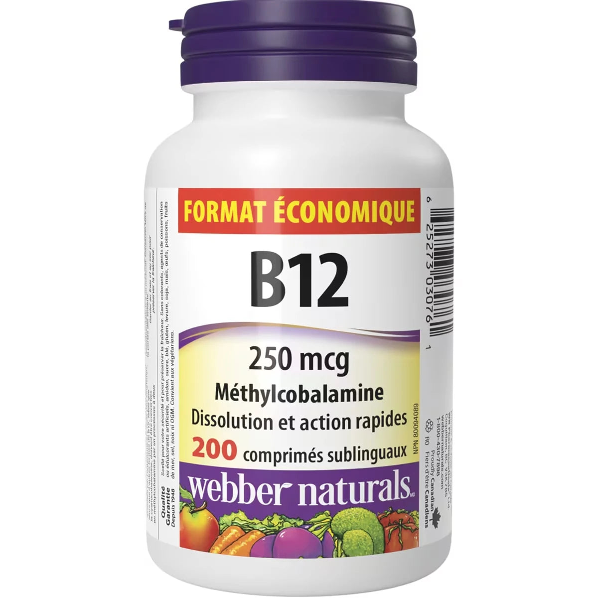 Vitamina B12 Metilcobalamina 250 mcg Sabor Cereza Webber