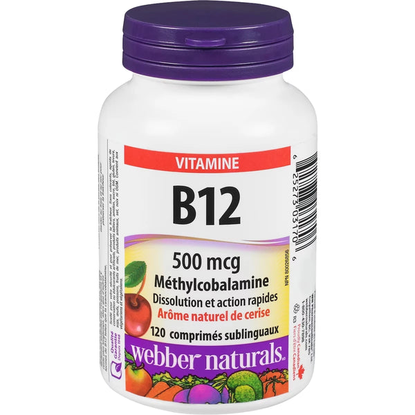 Vitamina B12 500 mcg Sabor Natural Cereza Webber
