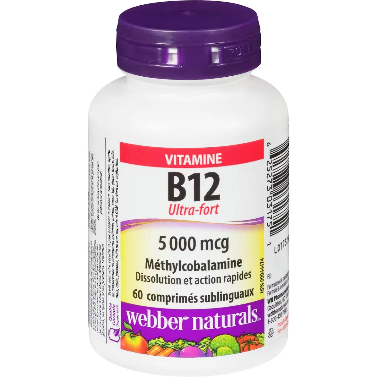 Vitaminas B12 Ultra Fuerte Metilcobalamina 5 000 mcg Webber