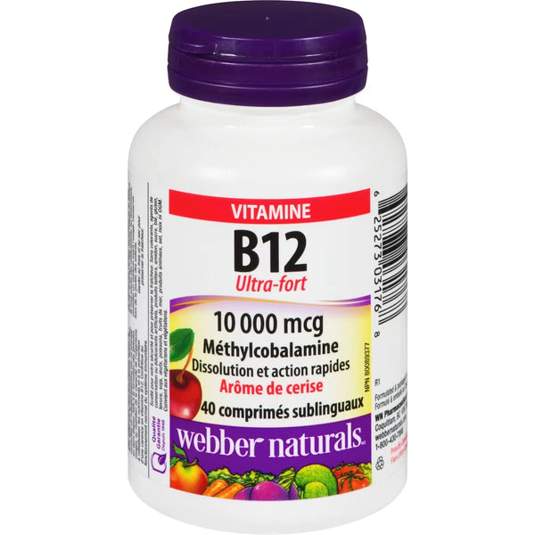 Vitamina B12 Ultra Fuerte 10.000 mcg Sabor Cereza Webber